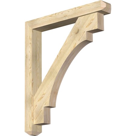 Ekena Millwork Merced Craftsman Rough Sawn Bracket w/ Offset Brace, Douglas Fir, 6"W x 42"D x 48"H BKT0604X42X48MRC04RDF